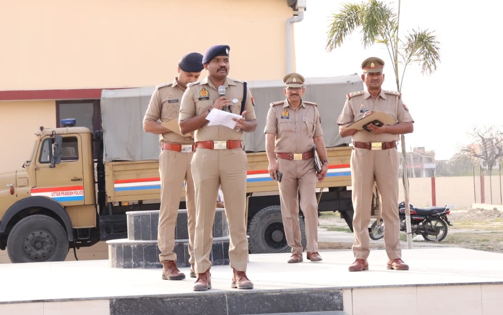 पुलिस अधीक्षक  के नेतृत्व में रिक्रूट आरक्षियों की दीक्षान्त परेड समारोह का किया गया पूर्वाभ्यास ।